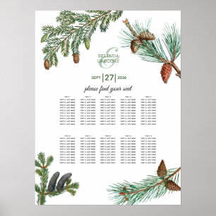 Poster Gráfico de Sentos de Casamento Rustic Pine Greener