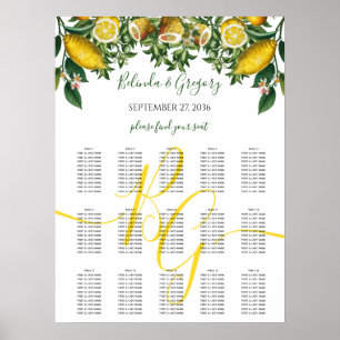 Poster Gráfico de Sentos de Casamento Rustic Yellow Lemo