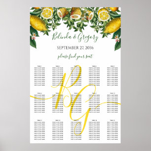 Poster Gráfico de Sentos de Casamento Rustic Yellow Lemon