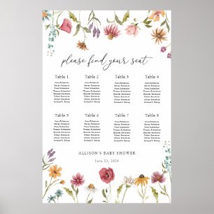 Poster Gráfico de Sentos de Chá de fraldas de Flor Selvag