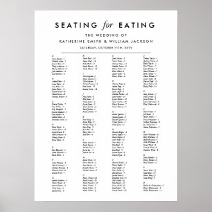Poster Gráfico de Sentos de Ordem Alfabética Minimalista