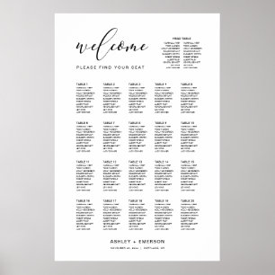 Poster Gráfico de Sentos de Script Moderno com Mesa