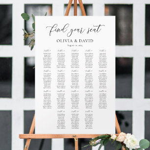 Poster Gráfico de Sentos do mesa do Script 18 Elegante