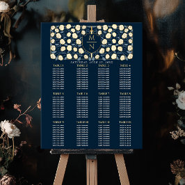 Poster Gráfico de Sentos do Monograma Medieval de Espadas