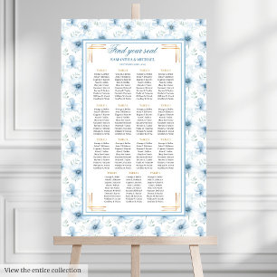 Poster Gráfico de Sentos Dourados Azul de Pastel Boho Mod