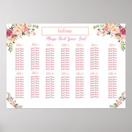 Poster Gráfico de Seposição Floral de Cores Aquáticas