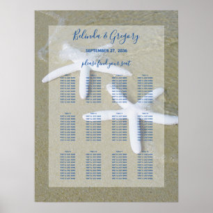 Poster Gráfico de Sessão de Casamento de Praia de Starfis