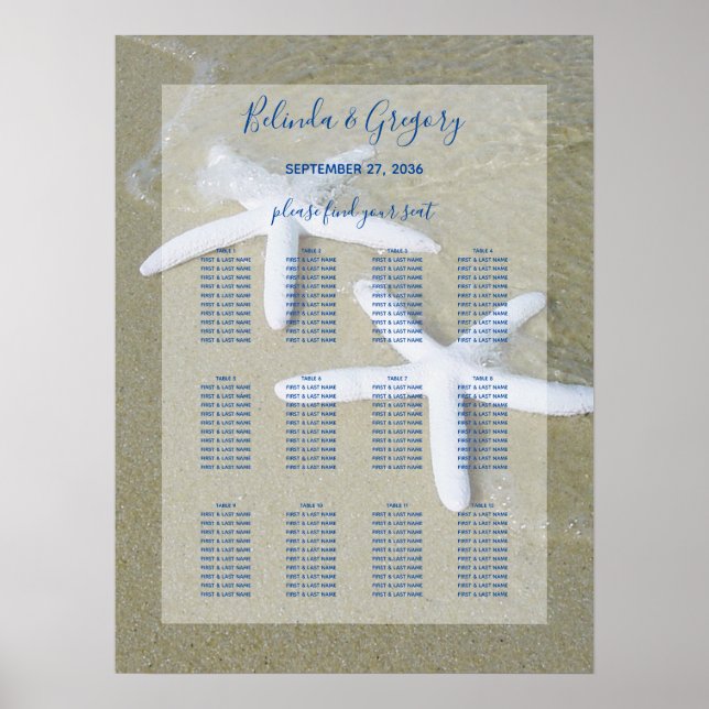 Poster Gráfico de Sessão de Casamento de Praia de Starfis (Frente)