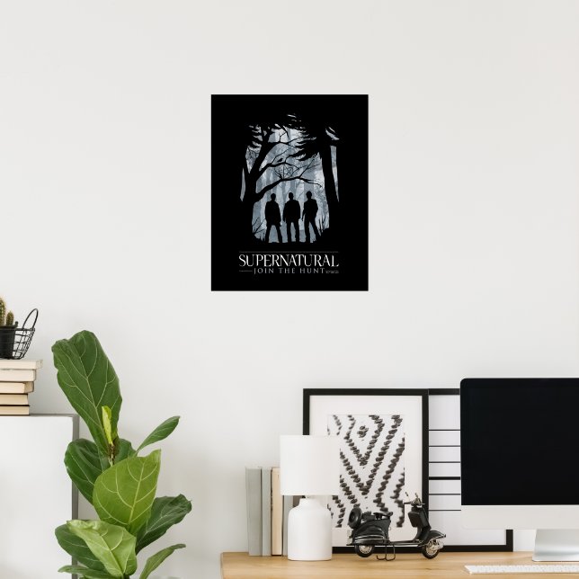 Poster Gráfico de Silhuette Florestal Supernatural (Escritório em casa)