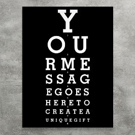 Poster Gráfico de Teste de Visão Divertido com Mensagem P