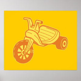 Poster Gráfico de Triciclo Plástico Laranja