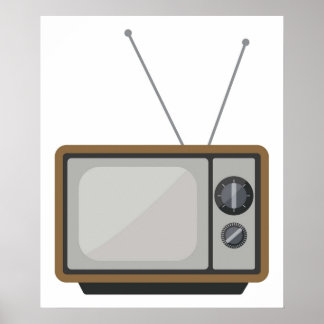 Poster Gráfico de TV com Ilustração do Conjunto de Televi