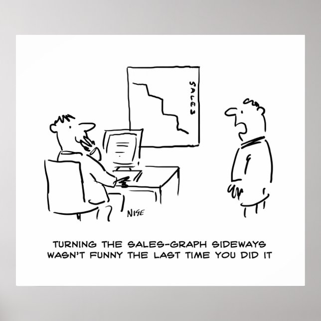 Poster Gráfico de Vendas do Office virado para Lado (Frente)