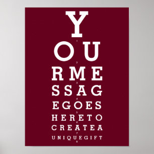 Poster Gráfico de Visão Burgundy Red Mensagem Personaliza