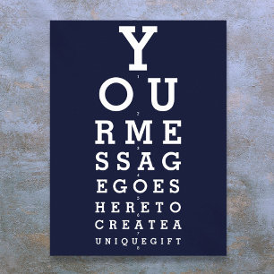 Poster Gráfico de Visão Divertido Azul Marinho com Mensag