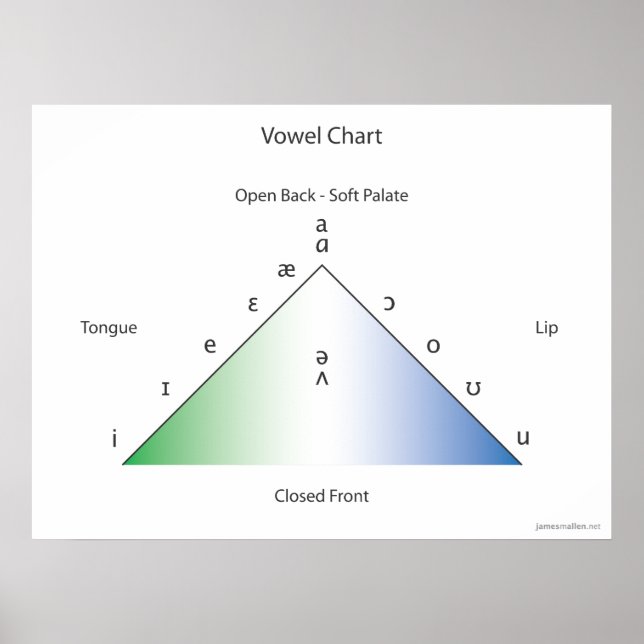 Pôster gráfico de vogal IPA (Frente)