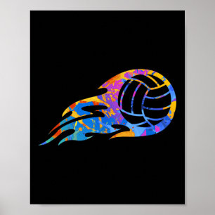 Poster Gráfico de Voleibol do Esporte Colorido - Volleyba