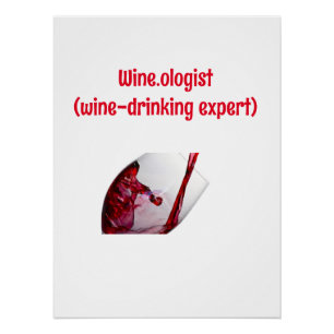 Pôster Gráfico Divertido de Bebida de Vinho