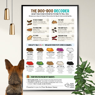 Poster Gráfico Divertido de Fezes de Cachorro para Profis