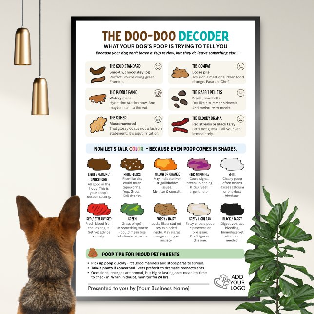 Poster Gráfico Divertido de Fezes de Cachorro para Profis (Criador carregado)