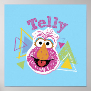 Poster Gráfico Divertido do Telly Monster