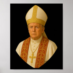 Poster Gráfico do Papa Trump – Design Político Divertido