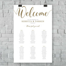 Gráfico Dourado de Casamento 24x36