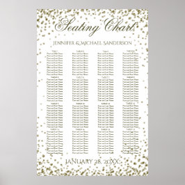 Poster Gráfico Dourado de Casamento Confetti