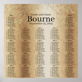 Pôster Gráfico Dourado de Casamento de Sujidade