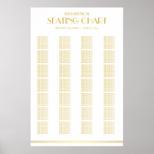 Poster Gráfico Dourado de Casamentos Alfabéticos 24x36