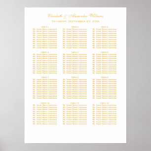 Poster Gráfico Dourado de Casamentos Simples Elegante P