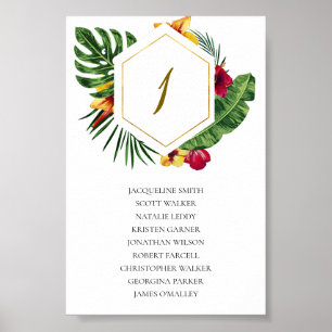 Poster Gráfico Dourado de Casamentos Tropicais