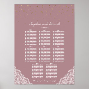 Poster Gráfico Dourado de ocupação de Rosa de Confetti
