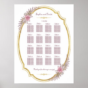 Poster Gráfico Dourado de Quadro de Sentado com Blush El