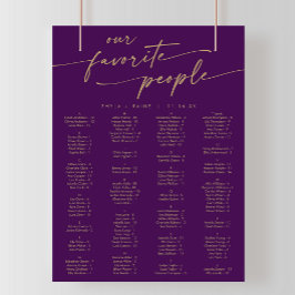 Poster Gráfico Dourado e Roxo de Seposição Imprimível