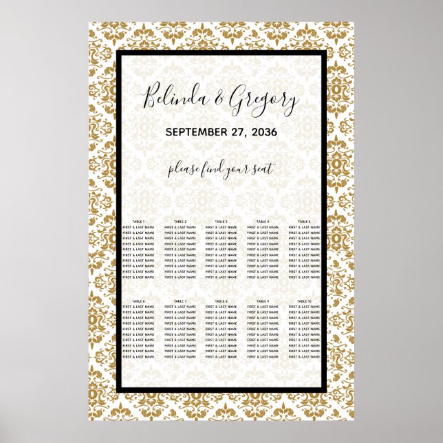 Poster Gráfico Dourado Elegante (Frente)