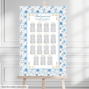 Poster Gráfico Dourado Elegante Azul