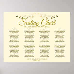 Poster Gráfico Dourado Elegante e Mesa 8