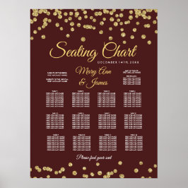 Poster Gráfico Dourado Faux Glitter Confetti Marsala