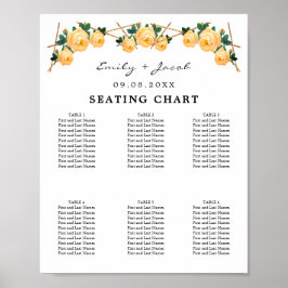 Poster Gráfico Dourado Geométrico Laranja Floral Wed 60