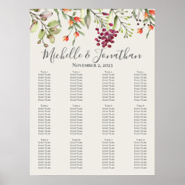 Poster Gráfico Ecru de Casamento de Prados de Flores Selv