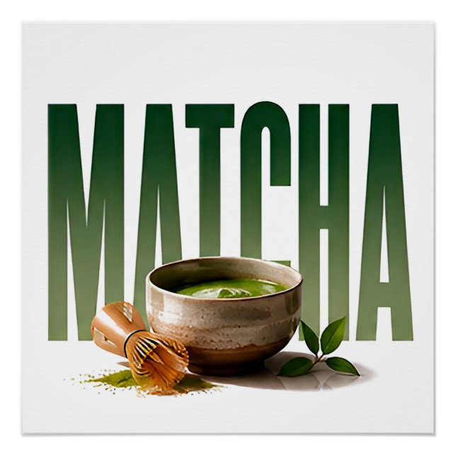 Pôster Gráfico Editorial de Chá de Luxo Matcha  (Frente)