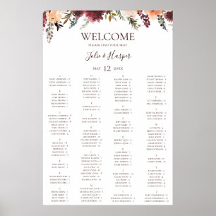 Poster Gráfico Floral Alfabético Floral Laranja Brilhan