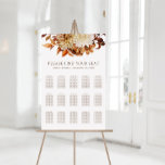 Poster Gráfico Floral de Casamento de Terracotta<br><div class="desc">Este elegante quadro de assentos de casamento apresenta cor d'água queimada manualmente, laranja queimada e folhas de terracota, creme e dahlias beges, e belos rosas de cor ferrugem perfeitos para um casamento no outono ou no outono! Este quadro inclui 15 mesas com 10 pessoas cada e personaliza-se facilmente para o...</div>