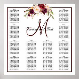 Poster Gráfico Floral de Casamento Monograma