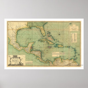 Pôster Gráfico Geral das Índias Ocidentais por Speer 1796