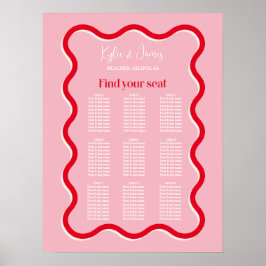 Poster Gráfico mínimo de assentos de casamentos