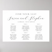 Gráfico mínimo moderno de casamento Seis Mesas