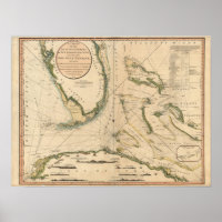 Gráfico náutico do Golfo da Flórida