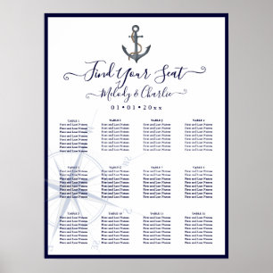 POSTER GRÁFICO NÚMERO DE ASSENTO NÚTICO DO MARINHO ANCHOR